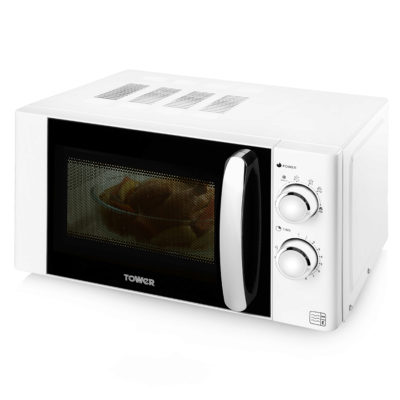 Tower 800W 20L Manual Microwave – White